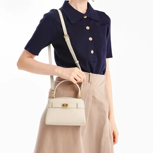 2023 Solid Color Fashion Simple Ladies Handbag Bag Real Cowhide Leather Clutches Shoulder Women Crossbody Bag