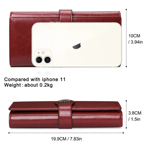 Fashion Genuine Leather Wallet Card Holder Female Long Purse Leather Female Clutch Wallets Zipper Purse Money Bag