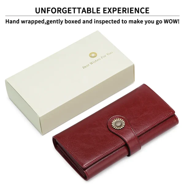 Fashion Genuine Leather Wallet Card Holder Female Long Purse Leather Female Clutch Wallets Zipper Purse Money Bag